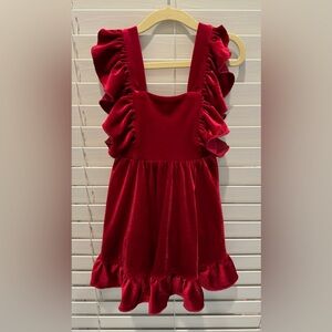 Ollie Jay Christmas or Holiday dress Toddler girl Sz 3 Deep Red Velvet beautiful